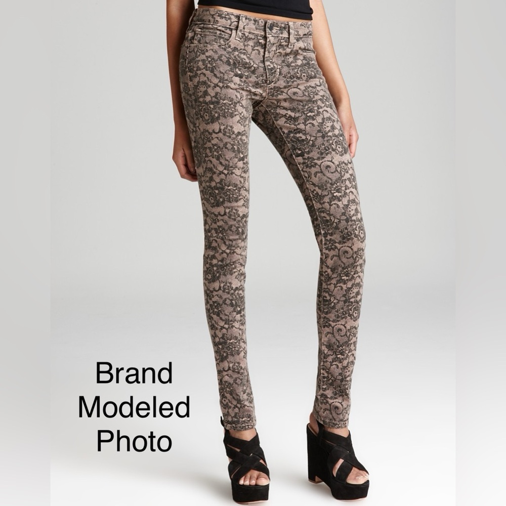 Joe’s Jeans Blush Lace Print Mid-Rise Skinny Pants Women’s Sz 27